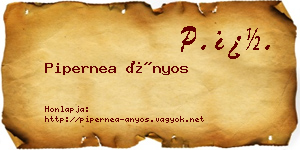 Pipernea Ányos névjegykártya